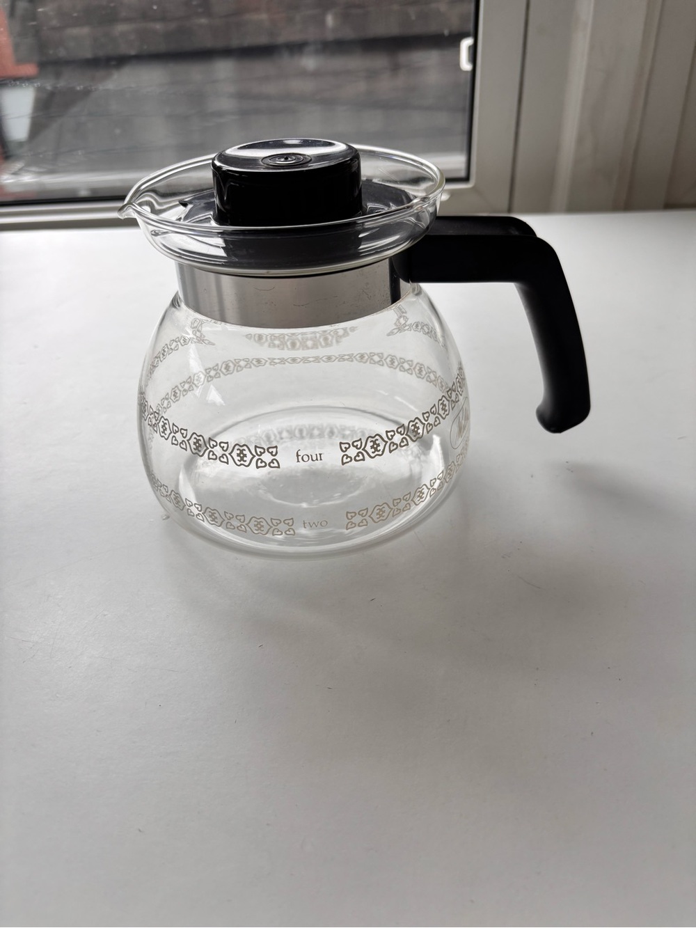 Glass Coffee Tea Carafe with Black Handle - Clear
